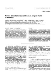 Fièvres d'inhalation au xanthane. A propos d'une observation.. 7. 61 | POUZET P.