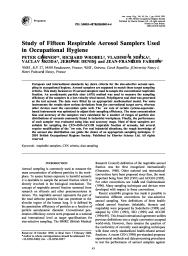Study of fifteen respirable aerosol samplers used in occupational hygiene. = (Etude de 15 échantillonneurs d'aérosols respirables utilisés en hygiène du travail).. 1. 45 | GORNER P.