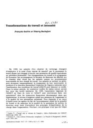 Transformations du travail et intensité.. 2, n° 1. vol. 2, 1999 - vol. 3 | GUERIN F.