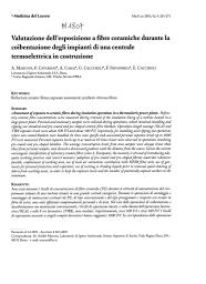 Valutazione dell'esposizione a fibre ceramiche durante la coibentazione degli impianti di una centrale termoelettrica in costruzione. = (Evaluation de l'exposition aux fibres céramiques durant l'isolation des installations d'une centrale thermique en construction).. 4. 92 | MARCONI A.