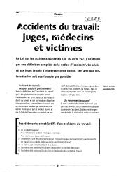 Accidents du travail : juges, médecins et victimes.. 5. 4 | VERVLIET V.