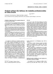 Analyse critique des tableaux de maladies professionnelles en Côte-d'Ivoire.. 7. 62 | WOGNIN S.B.
