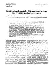 Identification of sensitizing diethyleneglycol maleate in a two-component polyester cement. = (Identification du diéthylène glycol maléate comme allergène dans un ciment à deux composants polyesters).. 3. 46 | PFAFFLI P.