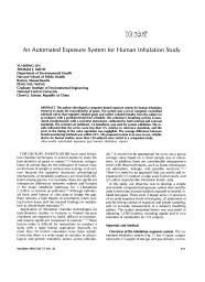 An automated exposure system for human inhalation study. = (Système automatique de mesure de l'exposition à utiliser dans les études d'inhalation sur l'homme).. 3. 57 | LIN Y.S.