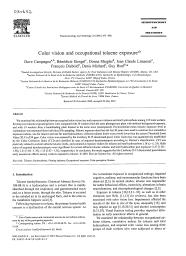 Color vision and occupational toluene exposure. = (Vision des couleurs et exposition professionnelle au toluène).. 5. 23 | CAMPAGNA D.