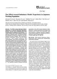 The effort-reward imbalance model : experience in japanese working population. = (Le modèle déséquilibre effort-récompense : expérience dans la population active japonaise).. 6. 44 | TSUTSUMI A.