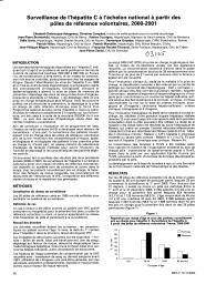 Surveillance de l'hépatite C à l'échelon national à partir des pôles de référence volontaires, 2000-2001.. 16-17 | DELAROCQUE-ASTAGNEAU E.