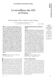 La surveillance des AES en France.. 2. 11 | PARNEIX P.