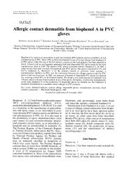 Allergic contact dermatitis from bisphenol A in PVC gloves. = (Dermite de contact allergique au bisphénol A dans les gants en PVC).. 4. 49 | AALTO-KORTE K.