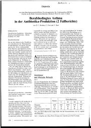 Berufsbedingtes Asthma in der Antibiotika-Produktion (2 Fallberichte). = (Asthme professionnel lors de la production d'antibiotiques (étude de 2 cas)).. 4. 31 | BRODING H.C.