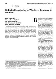 Biological monitoring of workers' exposure to bromine. = (Surveillance biologique de travailleurs exposés au brome).. 10. 38 | ELDAN M.