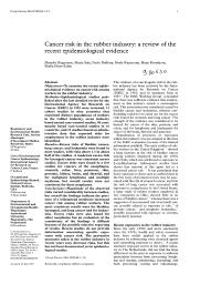 Cancer risk in the rubber industry : a review of the recent epidemiological evidence. = (Risque de cancer dans l'industrie du caoutchouc : revue des données épidémiologiques récentes).. 1. 55 | KOGEVINAS M.