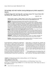 Immunologic and renal markers among photogravure printers exposed to toluene. = (Marqueurs immunologiques et rénaux chez les imprimeurs utilisant la photogravure exposés au toluène).. 4. 24 | STENGEL B.