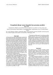 Occupational allergic contact dermatitis from potassium persulfate. = (Dermite de contact allergique d'origine professionnelle provoquée par le persulfate de potassium).. 2. 40 | KANERVA L.