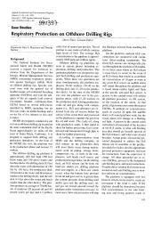 Respiratory protection on offshore drilling rigs. = (Appareils de protection respiratoire sur les plates-formes pétrolières de forage en mer).. 3. 14 | MATTORANO D.A.