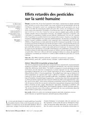 Effets retardés des pesticides sur la santé humaine.. 3. 4 | MULTIGNER L.