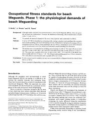 Occupational fitness standards for beach lifeguards. Phase 1 : the ...