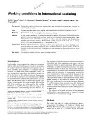 Working conditions in the international seafaring. = (Conditions de travail dans la marine internationale).. 6. 56 | JENSEN O.C.