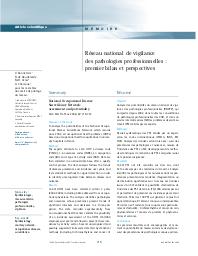 Réseau national de vigilance des pathologies professionnelles : premier bilan et perspectives.. 5. 67 | BONNETERRE V.