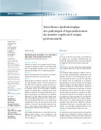 Surveillance épidémiologique des pathologies d'hypersollicitation du membre supérieur d'origine professionnelle.. 2. 68 | DESCATHA A.
