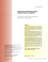 Affections pleuropulmonaires bénignes liées à l'amiante.. 10. 24 | LETOURNEUX M.