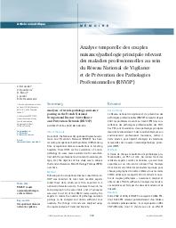 Analyse temporelle des couples nuisance/pathologie principale relevant des maladies professionnelles au sein du Réseau National de Vigilance et de Prévention des Pathologies Professionnelles (RNV3P).. 5-6. 68 | BERNARDET C.