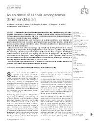 An epidemic of silicosis among former denim sandblasters. = (Epidémie de silicose chez d'anciens sableurs de toile de jean).. 5. 32 | AKGUN M.