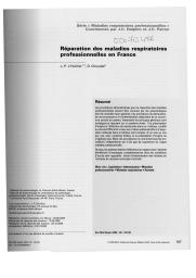 Réparation des maladies respiratoires professionnelles en France.. 2. 26 | L'HUILLIER J.P.