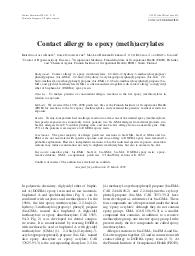 Contact allergy to epoxy (meth)acrylates. = (Allergie de contact aux (méth)acrylates à fonction époxydique).. vol. 61 n° 1. 61 n° 1 | AALTO-KORTE K.