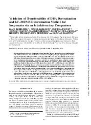 Validation of transferability of DBA derivatization and LC-MS/MS determination method for isocyanates via an interlaboratory comparison. = (Validation de la transférabilité de la méthode de détermination des isocyanates par dérivatisation de la DBA et CL-SM/SM via une comparaison inter-laboratoire).. 8. 52 | BOBELDIJK I.