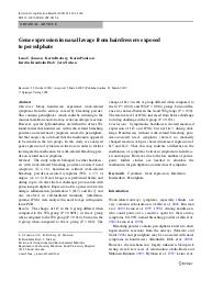 Gene expression in nasal lavage from hairdressers exposed to persulphate. = (Expression des gènes dans le liquide de lavage nasal chez des coiffeurs exposés au persulfate).. 10. 82 | JONSSON L.S.