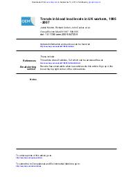 Trends in blood lead levels in UK workers, 1995-2007. = (Evolution des niveaux de plomb dans le sang des travailleurs au Royaume-Uni, 1995-2007).. 9. 67 | MORTON J.