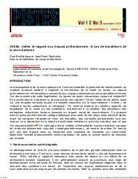 Virilité, métier et rapport aux risques professionnels : le cas de travailleurs de la sous-traitance.. 3. 12 | BOUFFARTIGUE P.