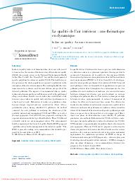 La qualité de l’air intérieur : une thématique en dynamique.. 5. 71 | DOR F.