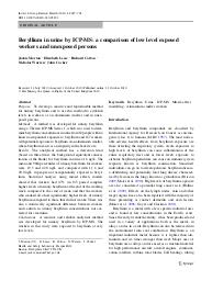 Beryllium in urine by ICP-MS : a comparison of low level exposed workers and unexposed persons. = (Béryllium urinaire mesuré par spectrométrie de masse à plasma induit : comparaison entre des salariés faiblement exposés et des personnes non exposées).. 6. 84 | MORTON J.