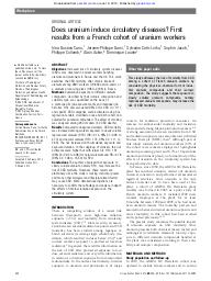 Does uranium induce circulatory diseases ? First results from a French cohort of uranium workers. = (L'uranium peut-il induire des maladies cardiovasculaires ? Premiers résultats d'une cohorte française de travailleurs de l'uranium).. 6. 69 | CANU I.G.