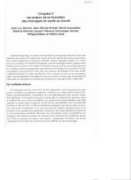 Les enjeux de la formation des managers en santé au travail. = Extrait de : LE DEIST F. (Ed) ; AMAUGER-LATTES M.C. ; APPAY B. ; BARATHIEU G. ; PLAWNER M. ; THEVENY L. ; et coll. Restructurations et santé au travail : regards pluridisciplinaires. | BONNET J.L.