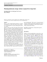 Pneumoproteins in sewage workers exposed to sewage dust. = (Pneumoprotéines chez des salariés de stations d’épuration exposés à des poussières).. 1. 86 | HELDAL K.K.