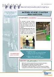 Manutentions manuelles dans la logistique. Matériel de mise à hauteur pour poste fixe. | GOUX C.