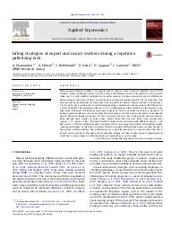 Lifting strategies of expert and novice workers during a repetitive palletizing task. = (Stratégies de port de charges de manutentionnaires experts et novices lors d’une tâche répétitive de palettisation).. 3. 45 | PLAMONDON A.