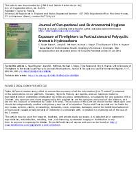 Exposure of firefighters to particulates and polycyclic aromatic hydrocarbons. = (Exposition des pompiers aux particules et aux hydrocarbures aromatiques polycycliques).. 7. 11 | GAFFNEY S. (Ed)