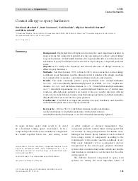 Contact allergy to epoxy hardeners. = (Allergie de contact aux durcisseurs de résine époxydique).. 3. 71 | AALTO-KORTE K.