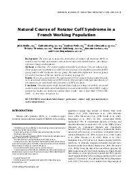 Natural course of rotator cuff syndrome in a French working population. = (Evolution naturelle du syndrome de la coiffe des rotateurs dans une population active française).. 6. 57 | BODIN J.