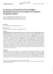 La relazione tra l'interfaccia lavoro-famiglia e l'intenzione di turnover : uno studio in un campione di infermieri italiani. = (Relation entre l'interface travail-famille et l'intention de turnover : étude dans un échantillon d'infirmiers italiens).. 3. 106 | GHISLIERI C.