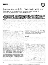 Instrument-related skin disorders in musicians. = (Troubles cutanés liés aux instruments chez les musiciens).. 1. 27 | PATRUNO C.