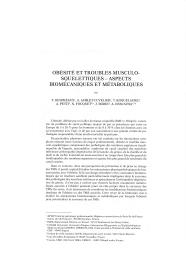 Obésité et troubles musculosquelettiques. Aspects biomécaniques et métaboliques. = Extrait de : FOUQUET B. (Ed) ; DESCATHA A. (Ed) ; ROULET A. (Ed) ; HERISSON C. (Ed) ; AUBLET-CUVELIER A. ; et coll. Pathologies professionnelles et surpoids. | DESPREAUX T.