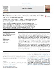 Association of neurobehavioral performance with R2* in the caudate nucleus of asymptomatic welders. = (Association des performances neurocomportementales avec le R2* dans le noyau caudé de soudeurs asymptomatiques).. 58 | LEE E.Y.