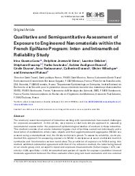 Qualitative and semiquantitative assessment of the exposure to engineered nanomaterials within the french EpiNano programme : inter- and intramethod reliability study. = (Evaluation quantitative et semi-quantitative de l'exposition aux nanomatériaux manufacturés dans le cadre du programme français EpiNano : étude de fiabilité inter- et intraméthode).. 1. 61 | CANU I.G.