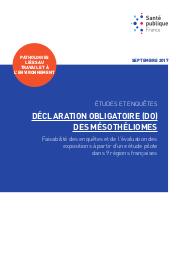 Déclaration obligatoire des mésothéliomes. Faisabilité des enquêtes et de l'évaluation des expositions à partir d'une étude pilote dans 9 régions françaises. | GRANGE D.