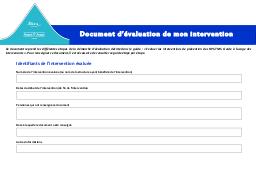 Evaluer les interventions de prévention des RPS-TMS. Guide à l’usage des intervenants. Document d'évaluation de mon intervention. | PARMENTIER C.